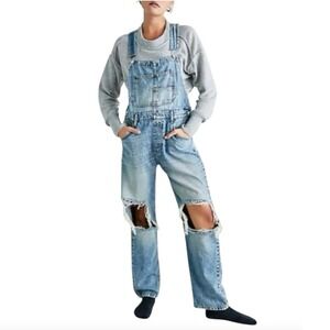 FREE PEOPLE x WE THE FREE Ziggy Distressed Denim Overalls